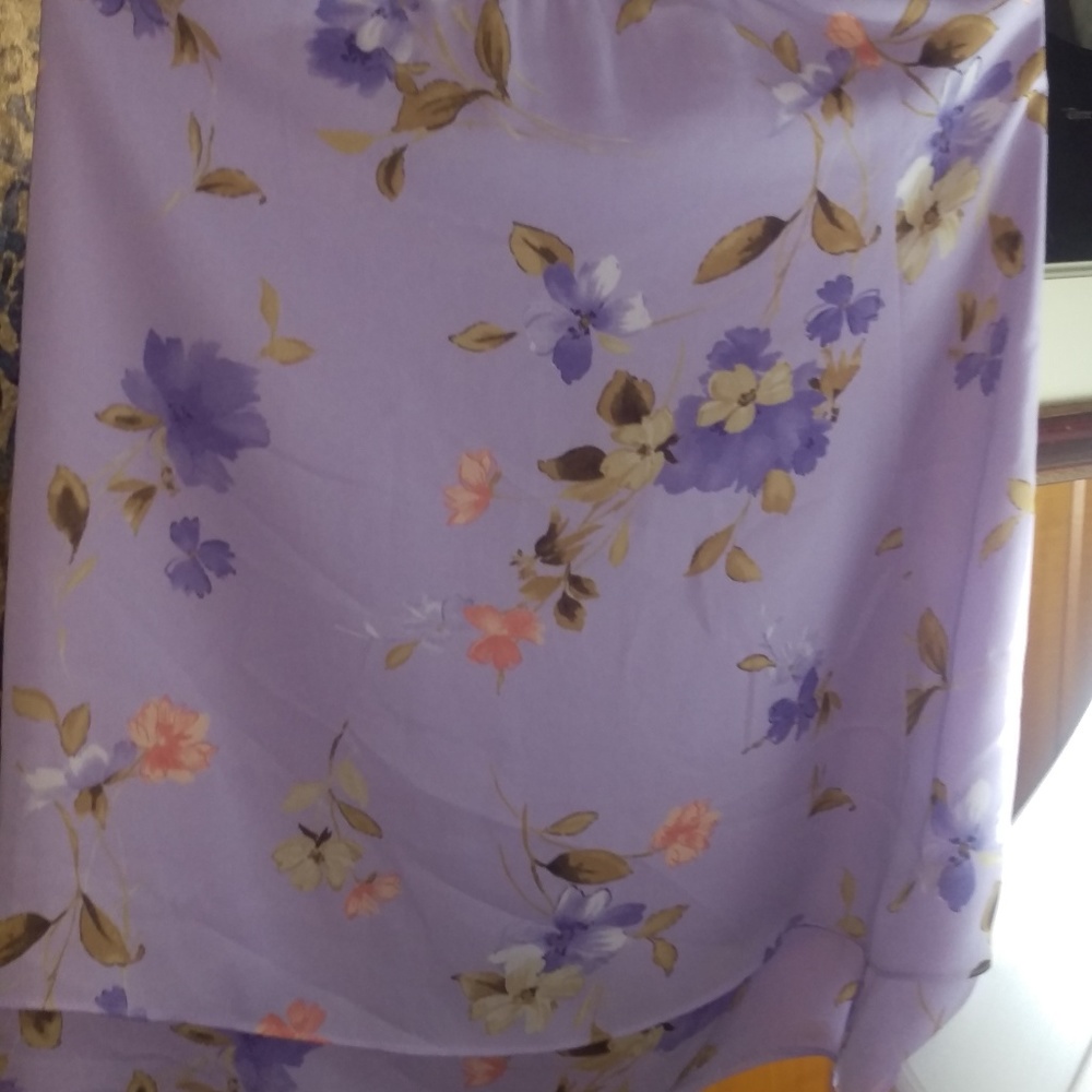 First Issue Liz Claiborne Purple Floral Skirt SZ S